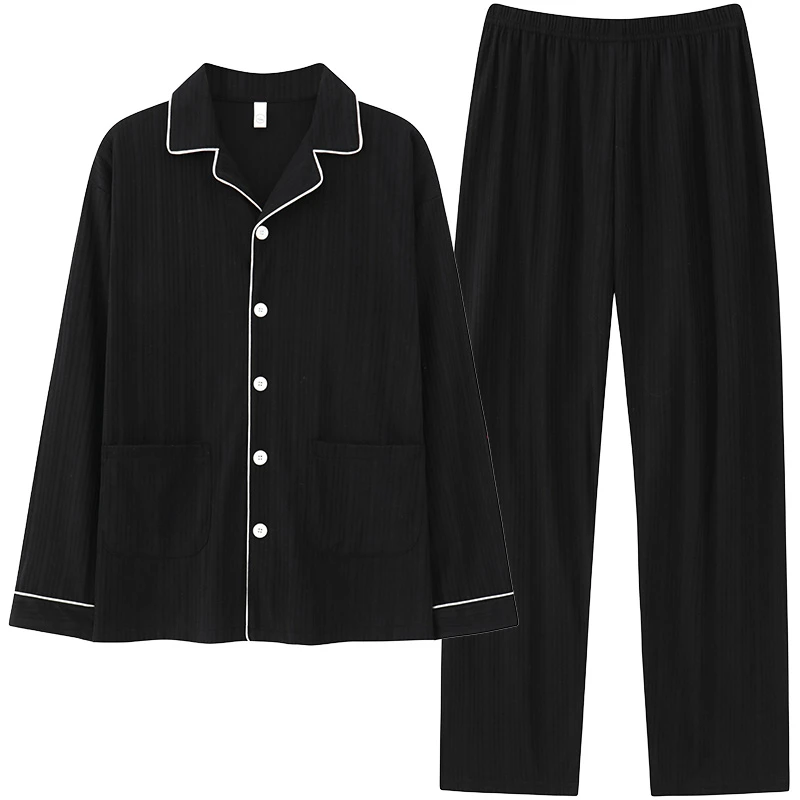 【300--399】清苍高品质纯棉男款青年家居服春秋季居家服大码透气