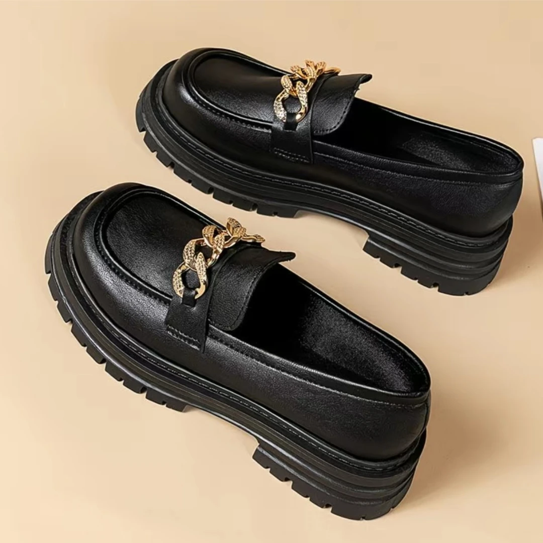 女鞋新款2025复古法式软底包头英伦风乐福鞋软底一脚蹬休闲单鞋2