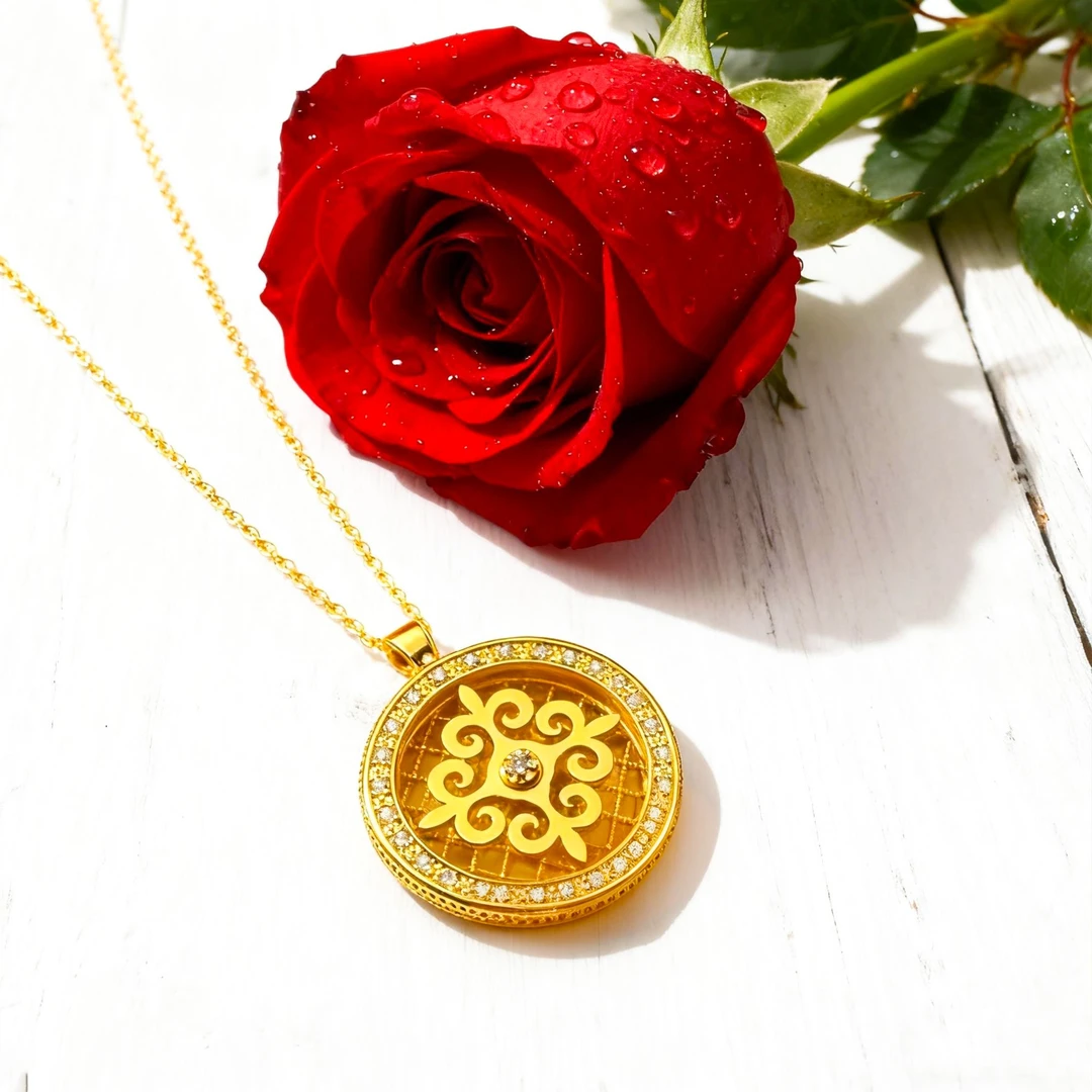 合金吊坠 kz原创时尚哈萨克族民族风格女款项链精致金色饰品链子