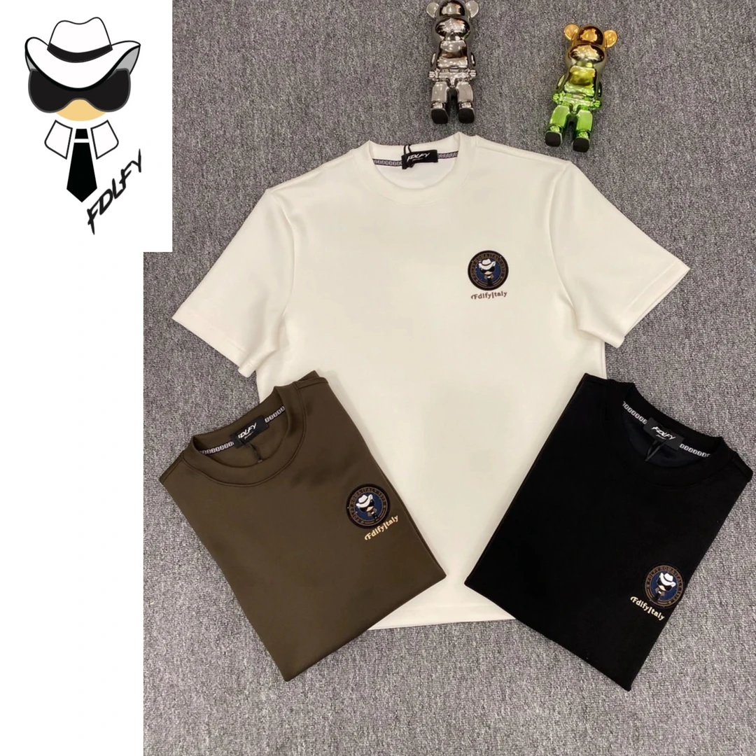 【欧洲名店】2199正品FDLFY老佛爷秋季加厚男士三色百搭短袖T恤