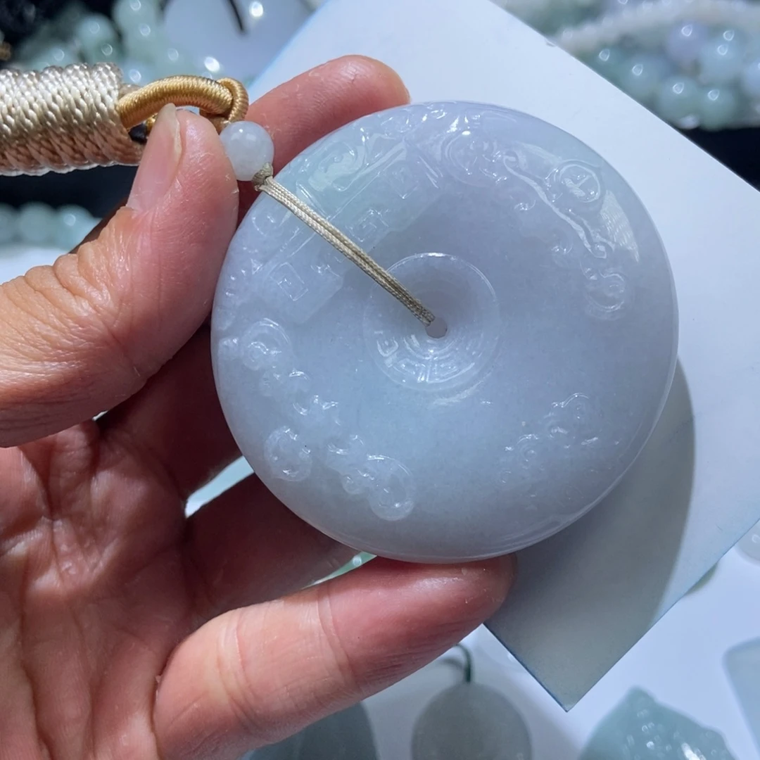 定制翡翠未镶嵌仿古面包平安扣