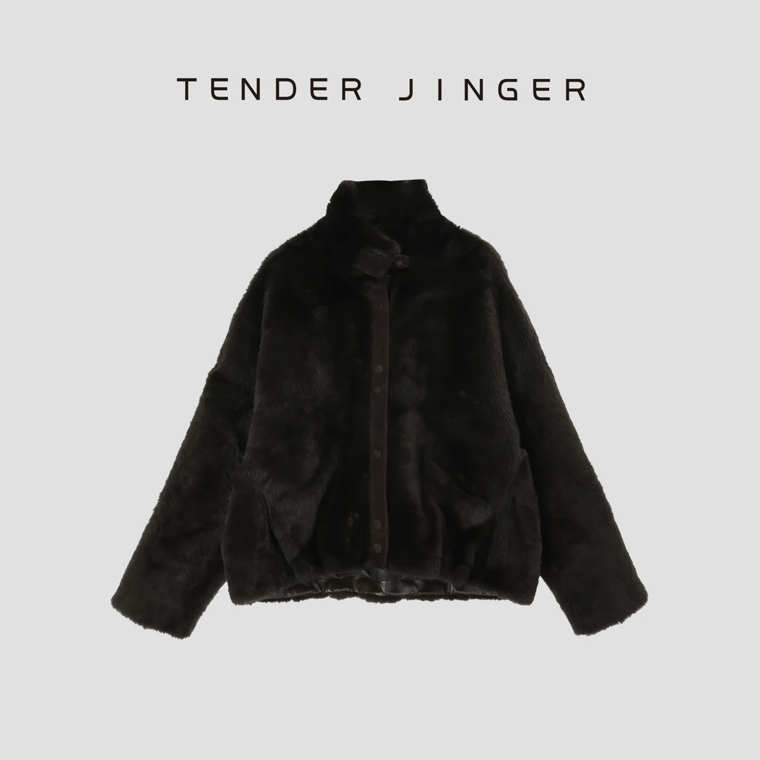 Tender Jinger【黑标】美国进口皮毛一体立领外套T54SNW50040