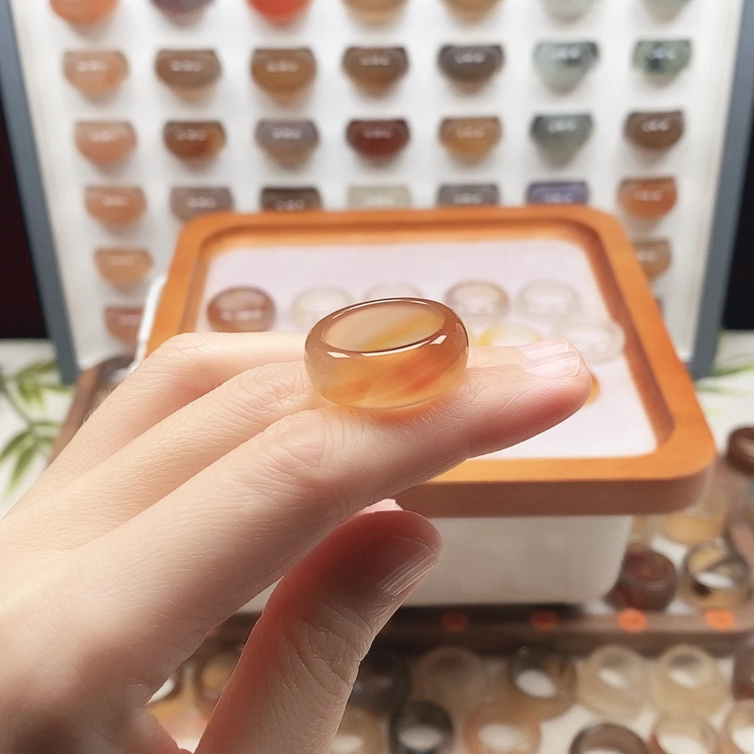 波***妞玛瑙/玉髓未镶嵌戒指港16