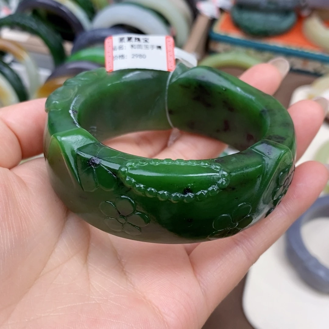 我***我和田玉未镶嵌手镯碧玉手镯57#