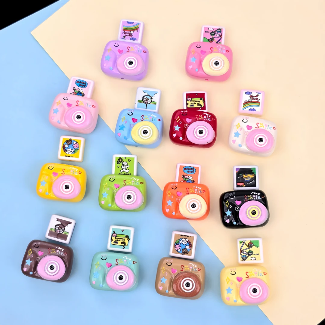 禾子亚克力~相纸~有相机彩色创意造型饰品散串珠手机链diy配件