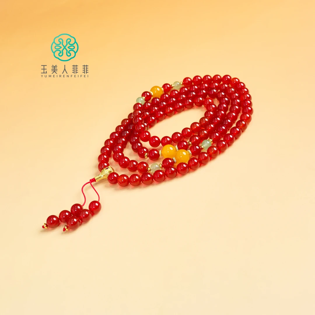 【春日珠宝】菲菲珠宝好*红玛瑙项链约8mm