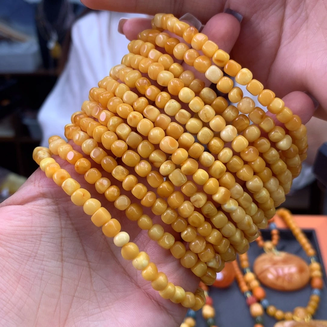 未镶嵌蜜蜡手串多样性发一