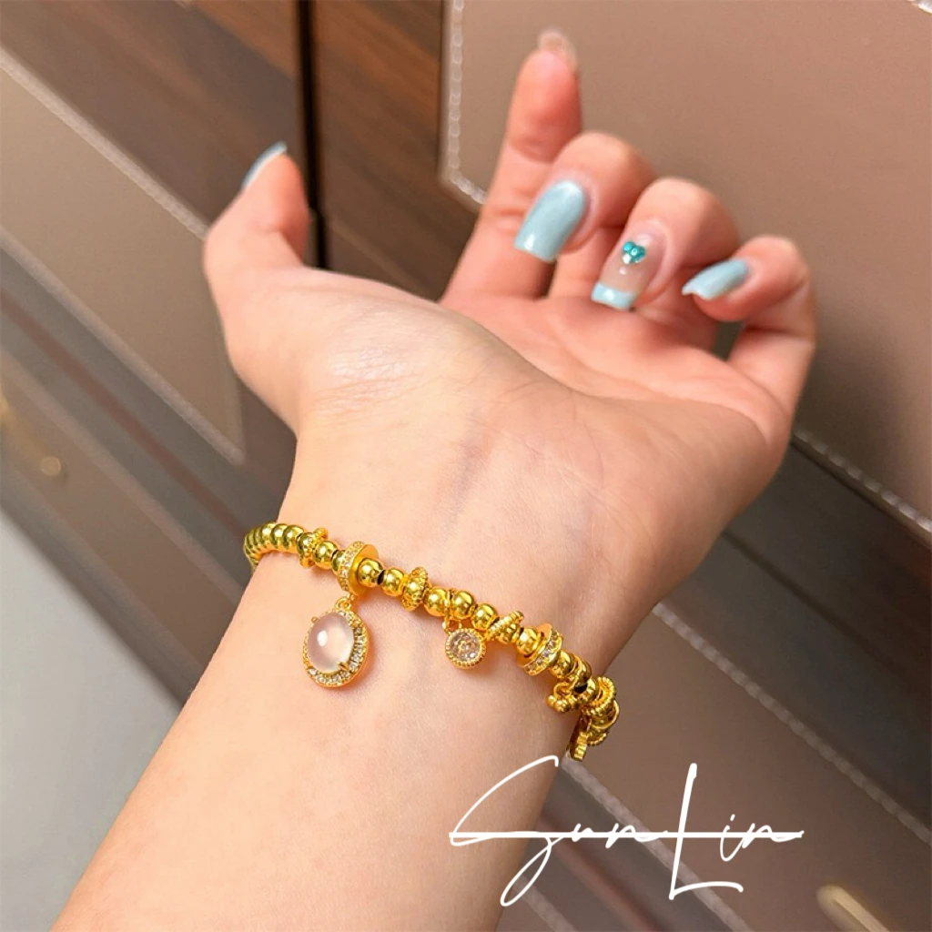 铜合金锆石手链 ins小红薯同款微镶锆石龙心手链高级感气质百搭