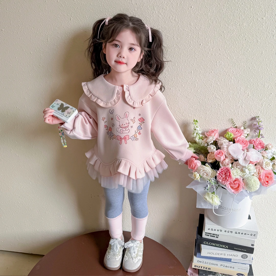 女童套装洋气儿童卫衣裙式打底裤两件套小女孩宝宝春秋装2025新款