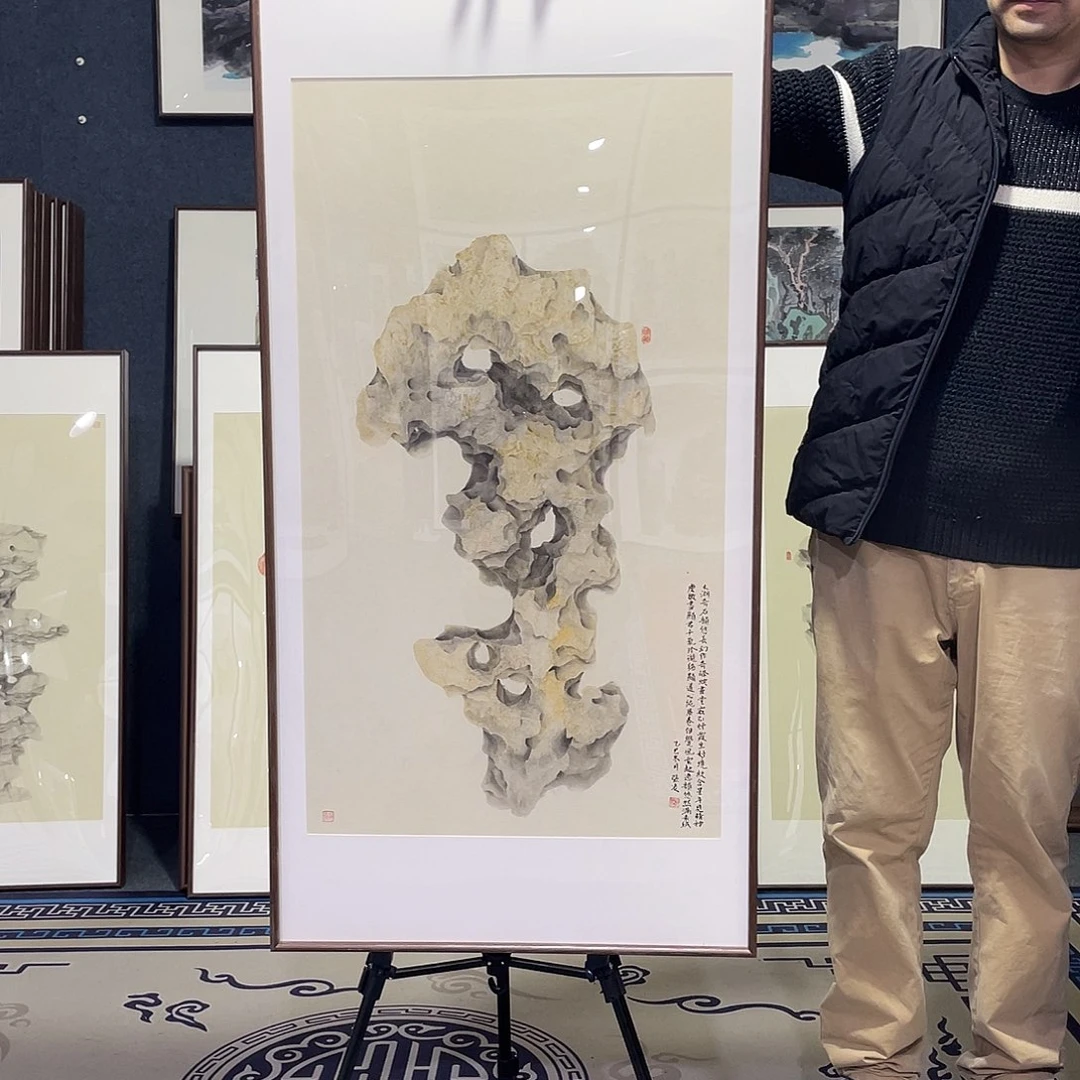 国画手绘画作品带框60/120