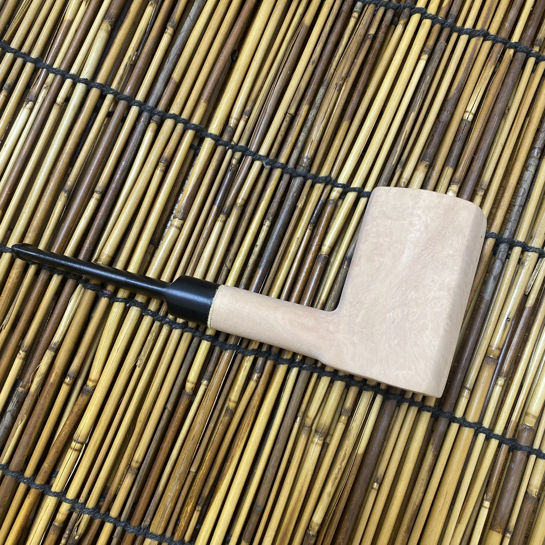 原木色手工石楠根瘤烟斗 多面体 有小沙眼