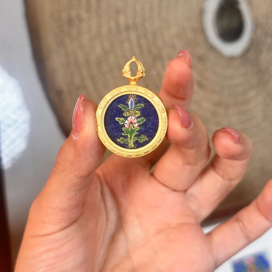 纯手绘唐卡2.0圆文殊智慧剑纯矿物颜料拉萨直发