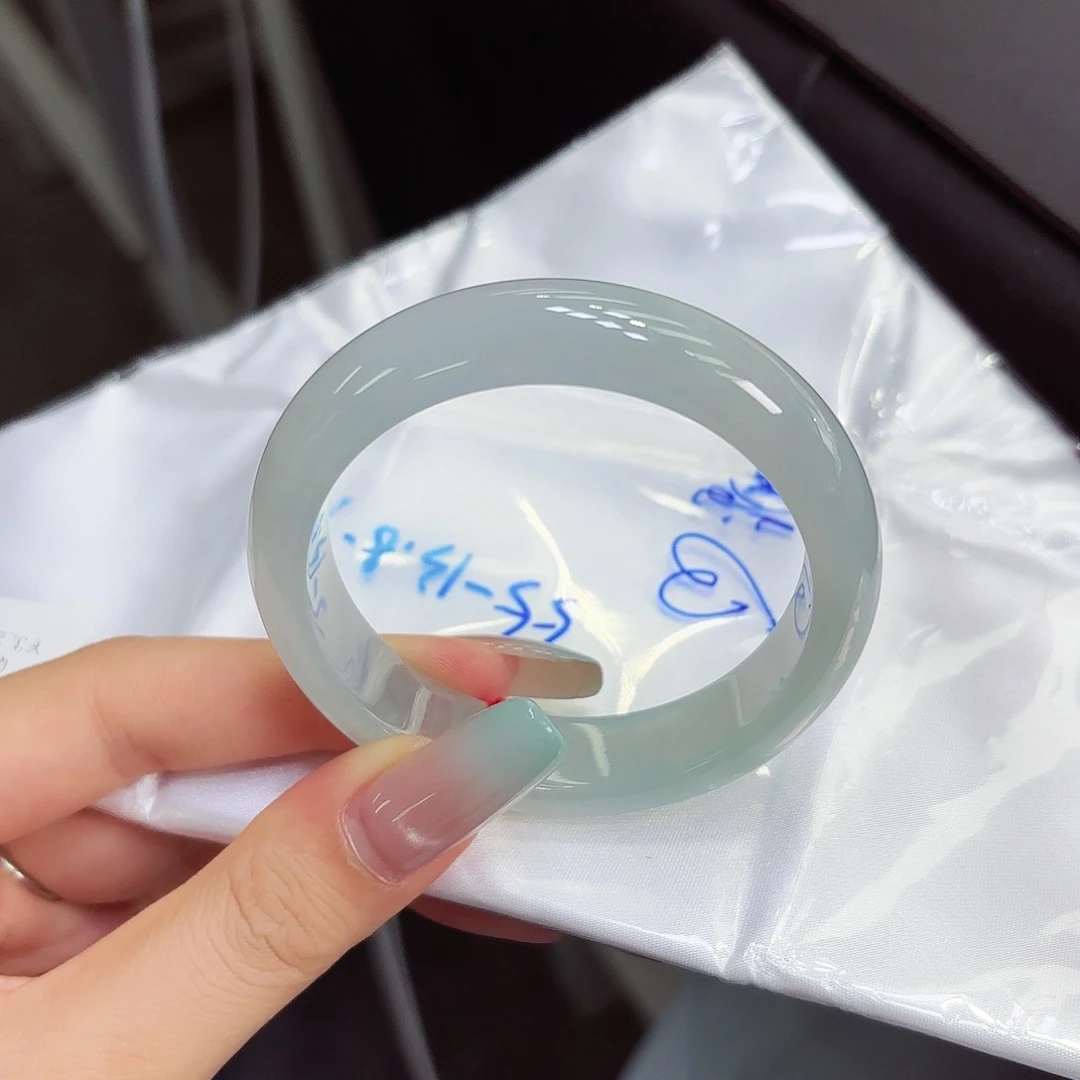 翡翠手镯未镶嵌天然缅甸翡翠A货手镯 17