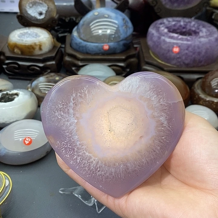 未镶嵌紫晶摆件爱心