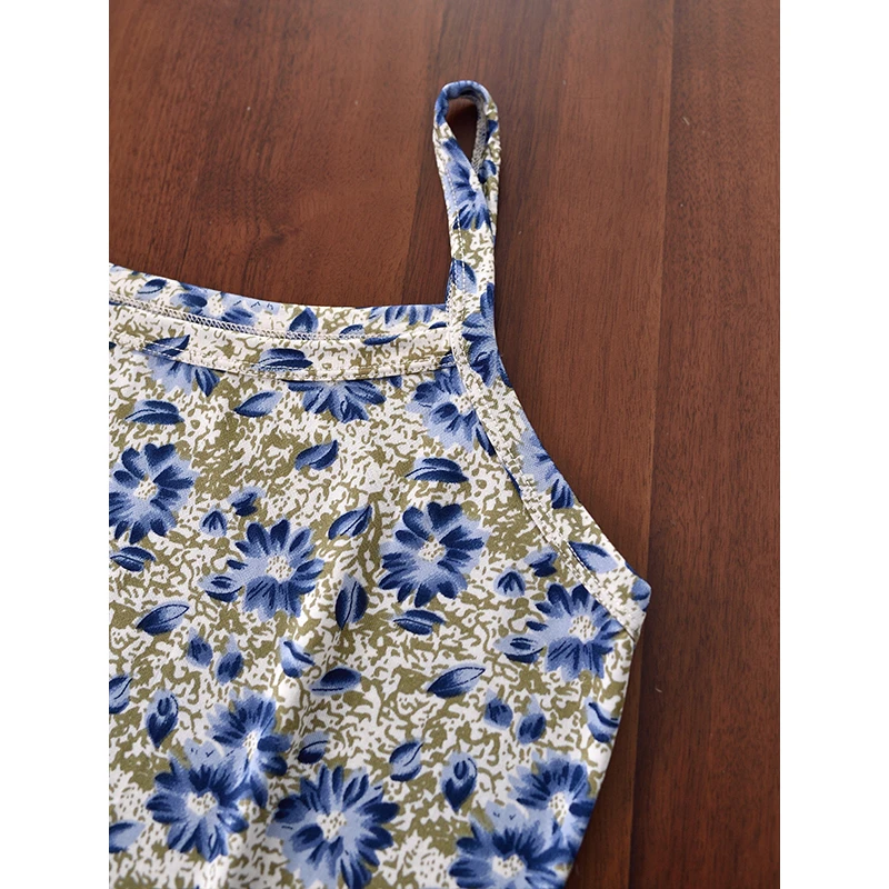 桑蚕丝 复古吊带时尚提花印花吊带背心