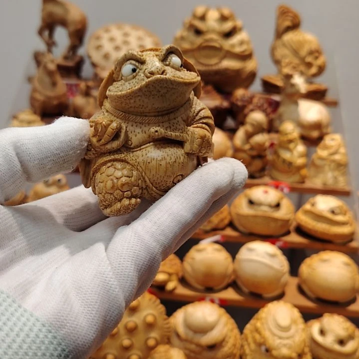 倒***空竹竹根雕名家陶明星文泰金蟾