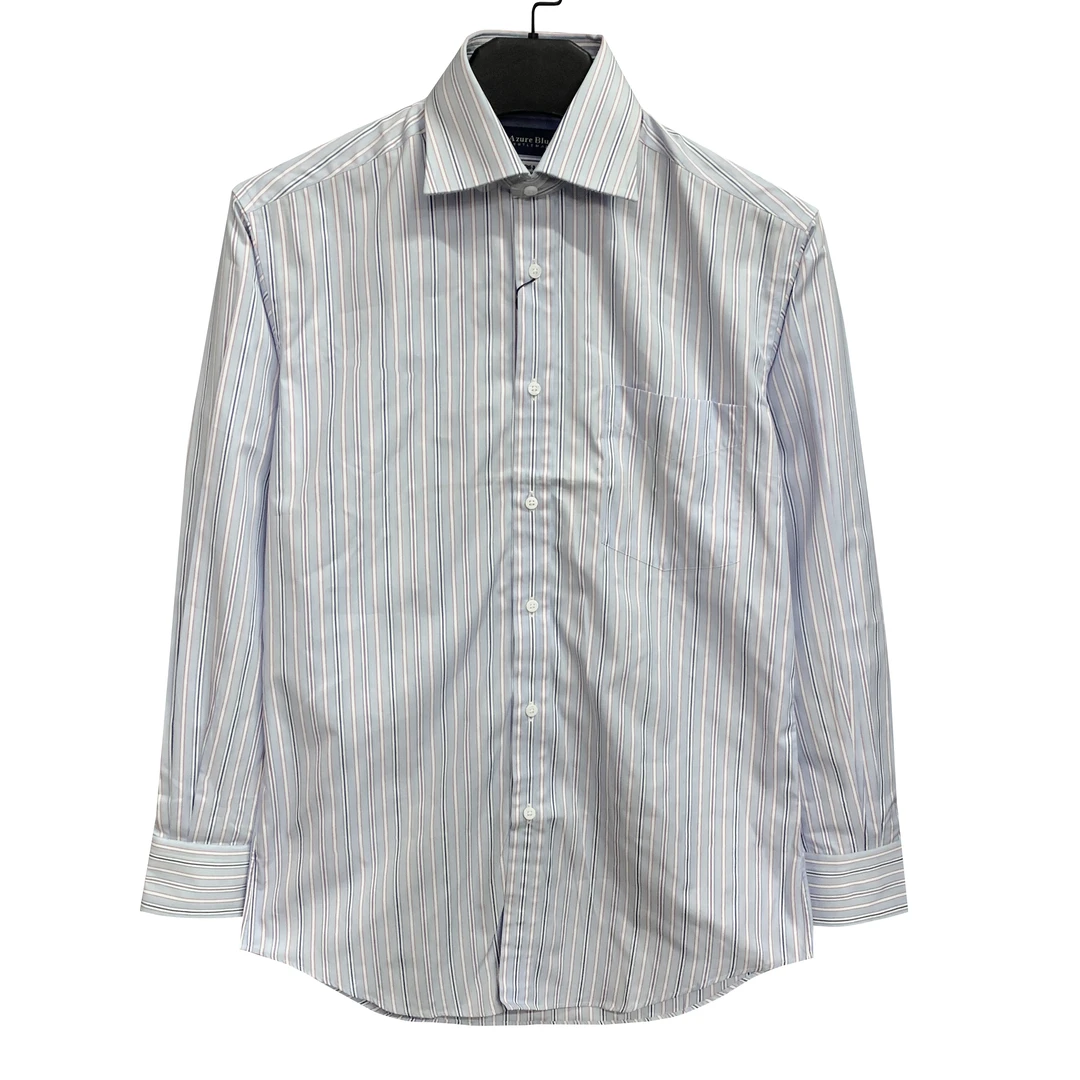 A爱其【superline160支】高支高密贝壳扣手工缝线100长绒棉衬衫1798