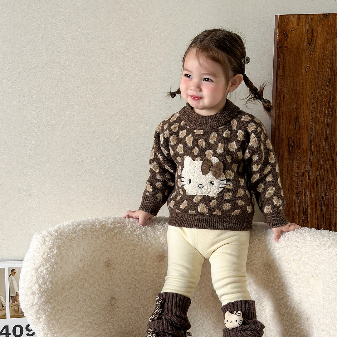 D5767童装女童套装加厚保暖儿童衣服毛衣女宝宝小公主洋气冬装