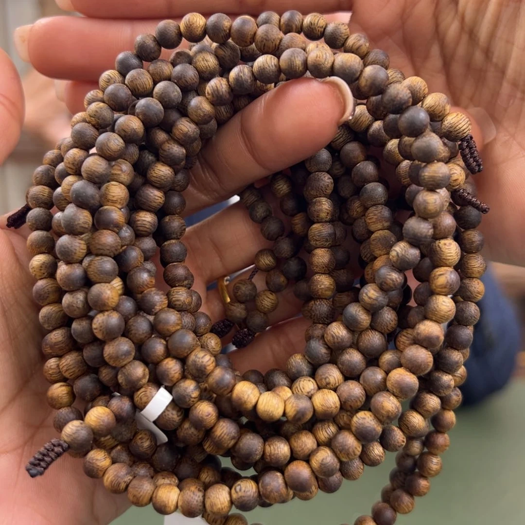 沉香手串边***花海南老白棋卡5/11g多圈多样性发一