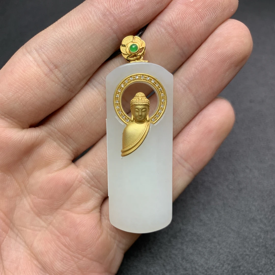 和田玉俄料白玉大日如来 46.4x18x7.7 CJ1