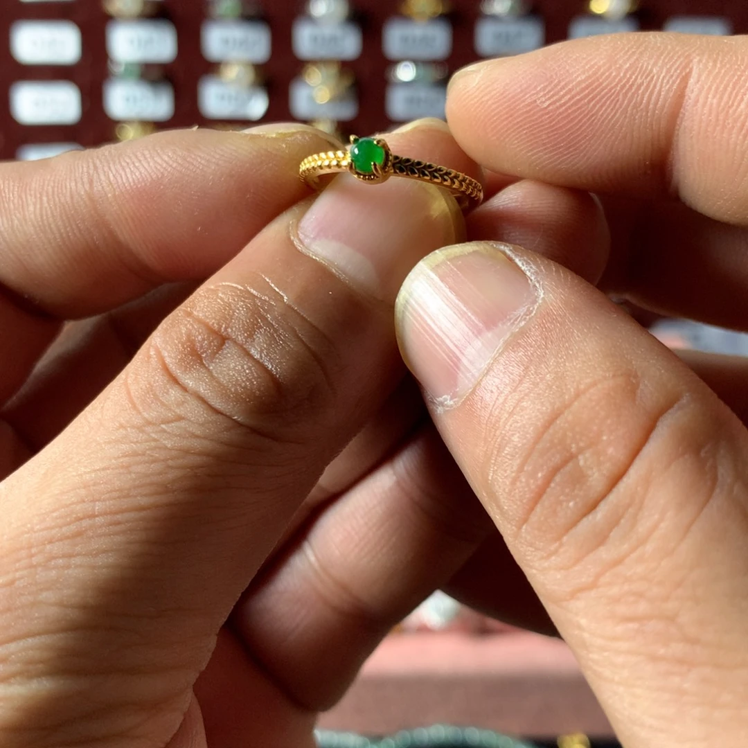 翡翠银S925镶嵌戒指688