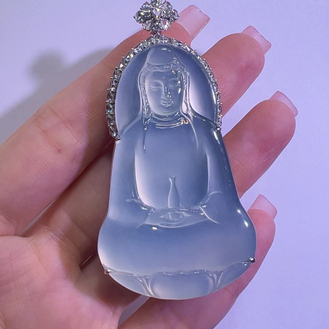 翡翠18K金镶嵌吊坠(不含链)吊坠