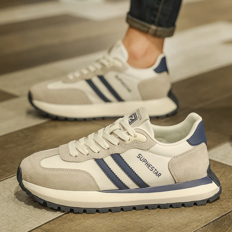 2025圆头运动韩式减震透气时尚休闲鞋潮鞋四季防滑复古鞋子跑步