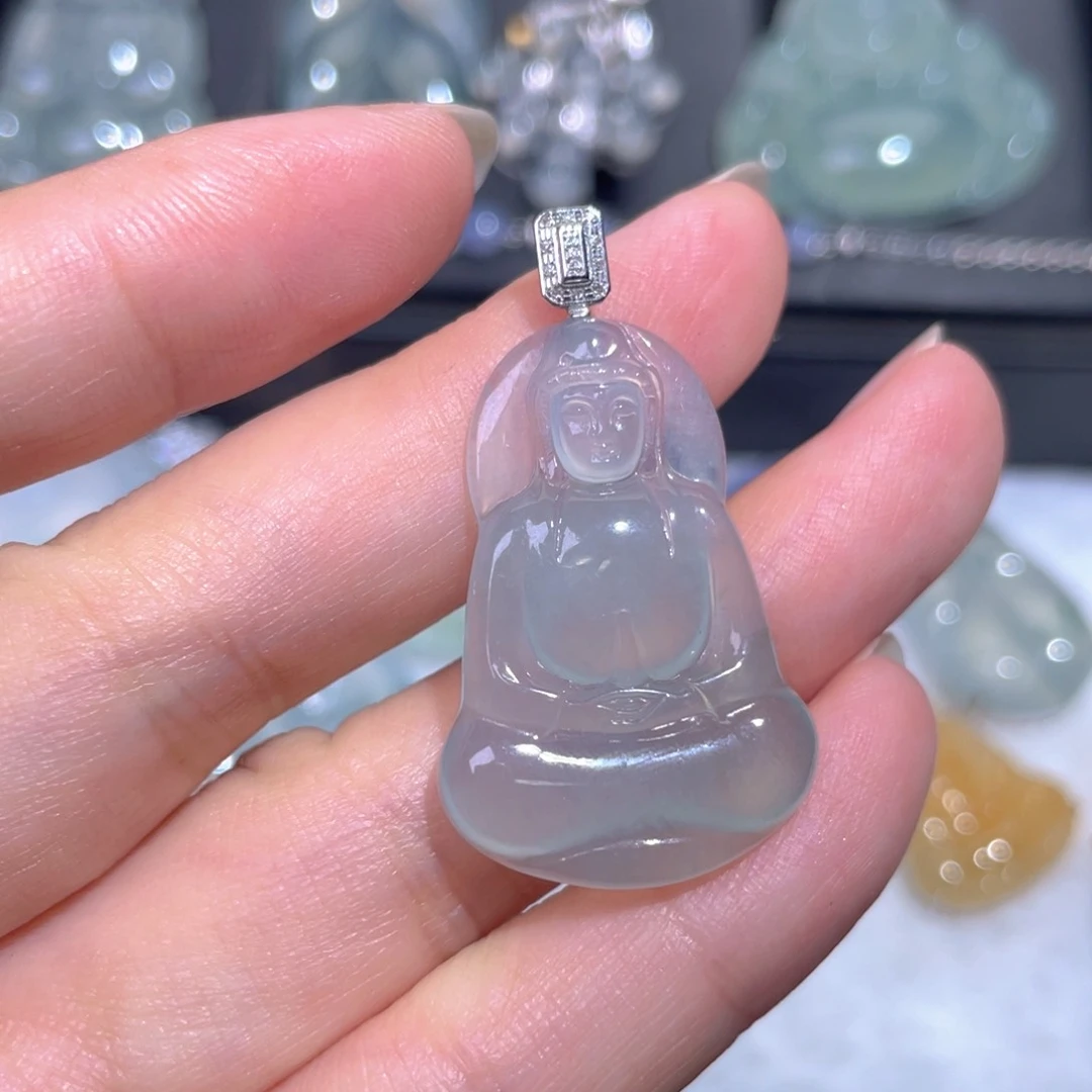 颈饰18K金镶嵌翡翠翡翠