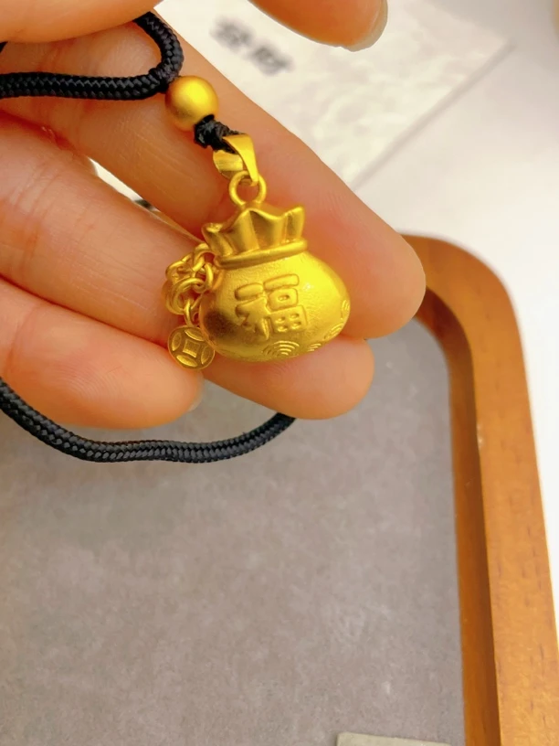 合金吊坠 配饰精致金色实心钱袋子时尚吊坠饰品挂坠项链代代有钱