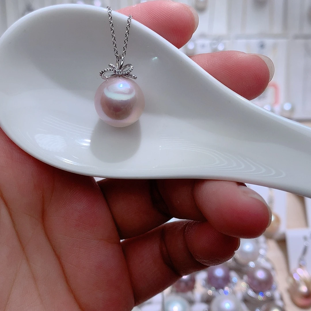 吊坠(赠链)银S925镶嵌淡水珍珠CC13.5mm