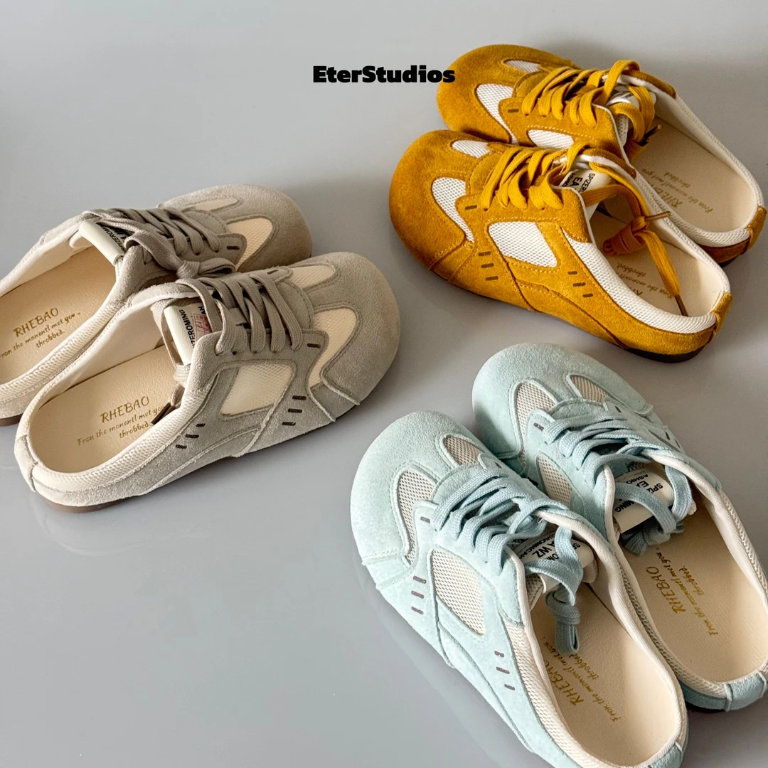 Es家防滑包头厚底拖鞋外穿复古软底德训半拖鞋