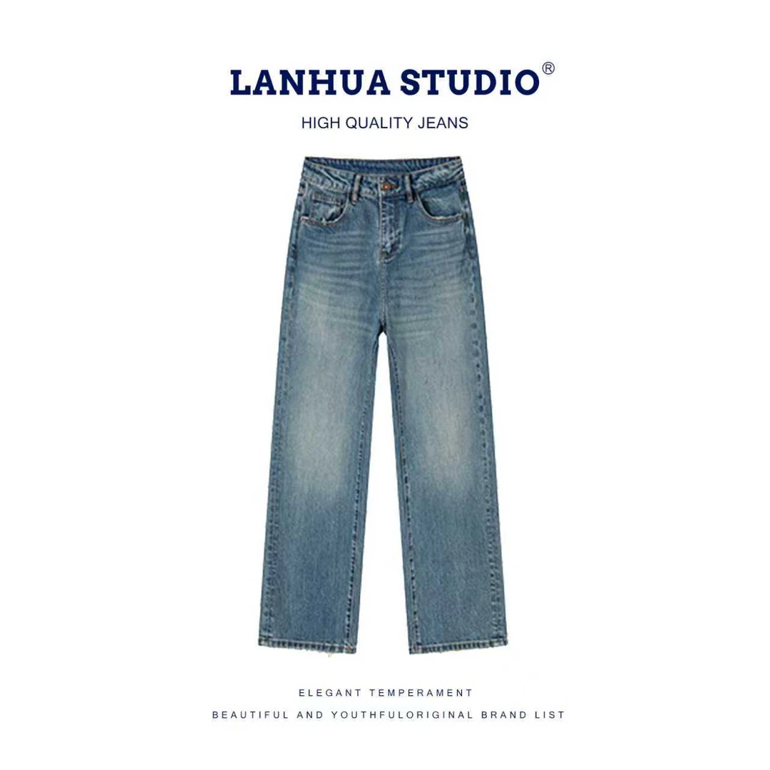 2025【杨？林】秋季新品进口面料”树皮皱“窄版直筒牛仔裤D802