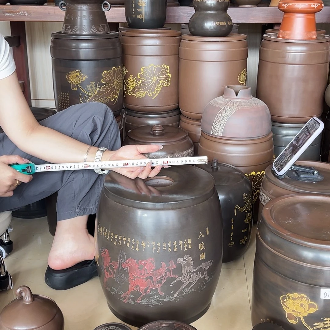 钦州坭兴陶茶叶罐十二斤装 捡漏
