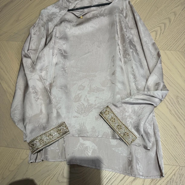 2105#重工国服百搭款衫新中式紫色复古时尚提花夏季网红