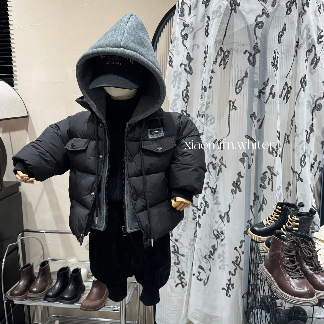 现货〃重工拼接韩版棉服外套儿童2024秋冬新款时尚洋气童装248068