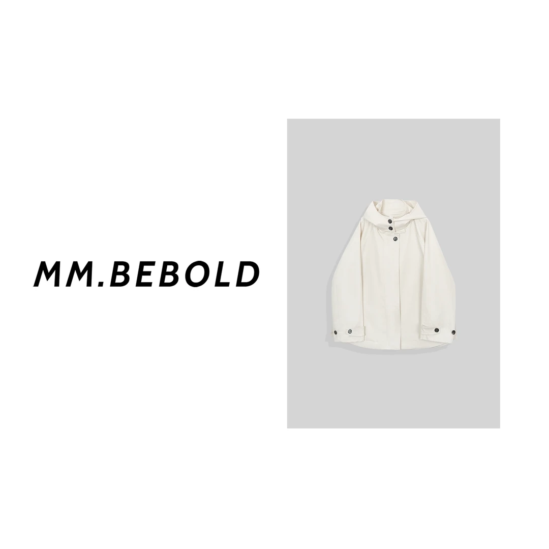 【妙姐精选】绒白梦境 英伦风斗篷式宽松连帽外套MQJ2512