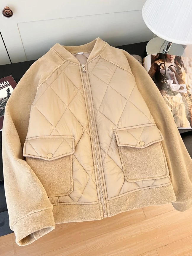 女士瑜伽服运动打底棉服4立领轻薄秋冬保暖外套休闲棒球服棉袄