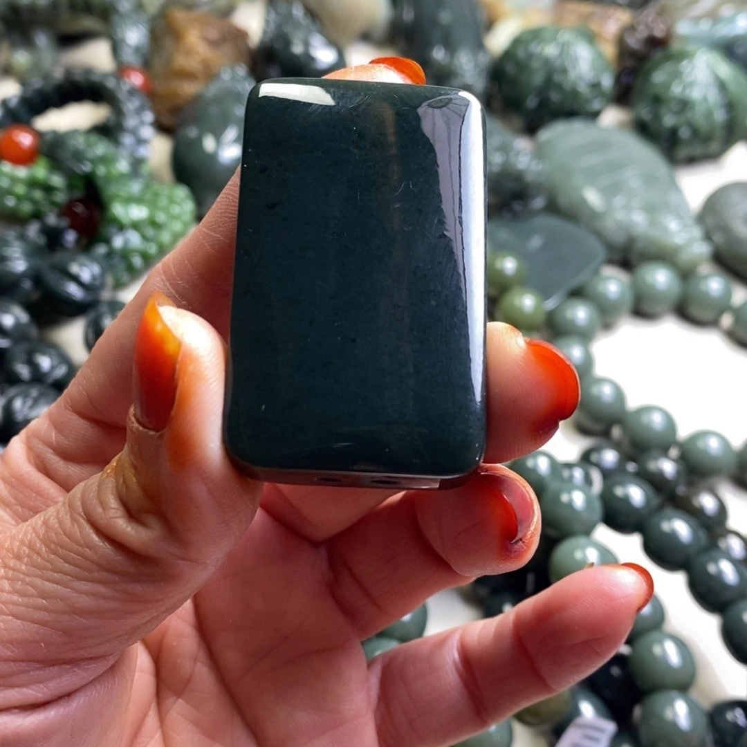 和田玉未镶嵌手链新疆和田青玉无事牌