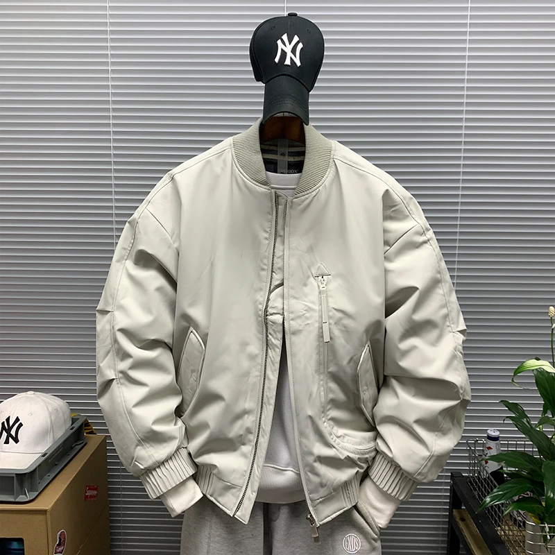 美式潮牌棒球服立领羽绒服外套男高品质冬季休闲运动保暖羽绒夹克