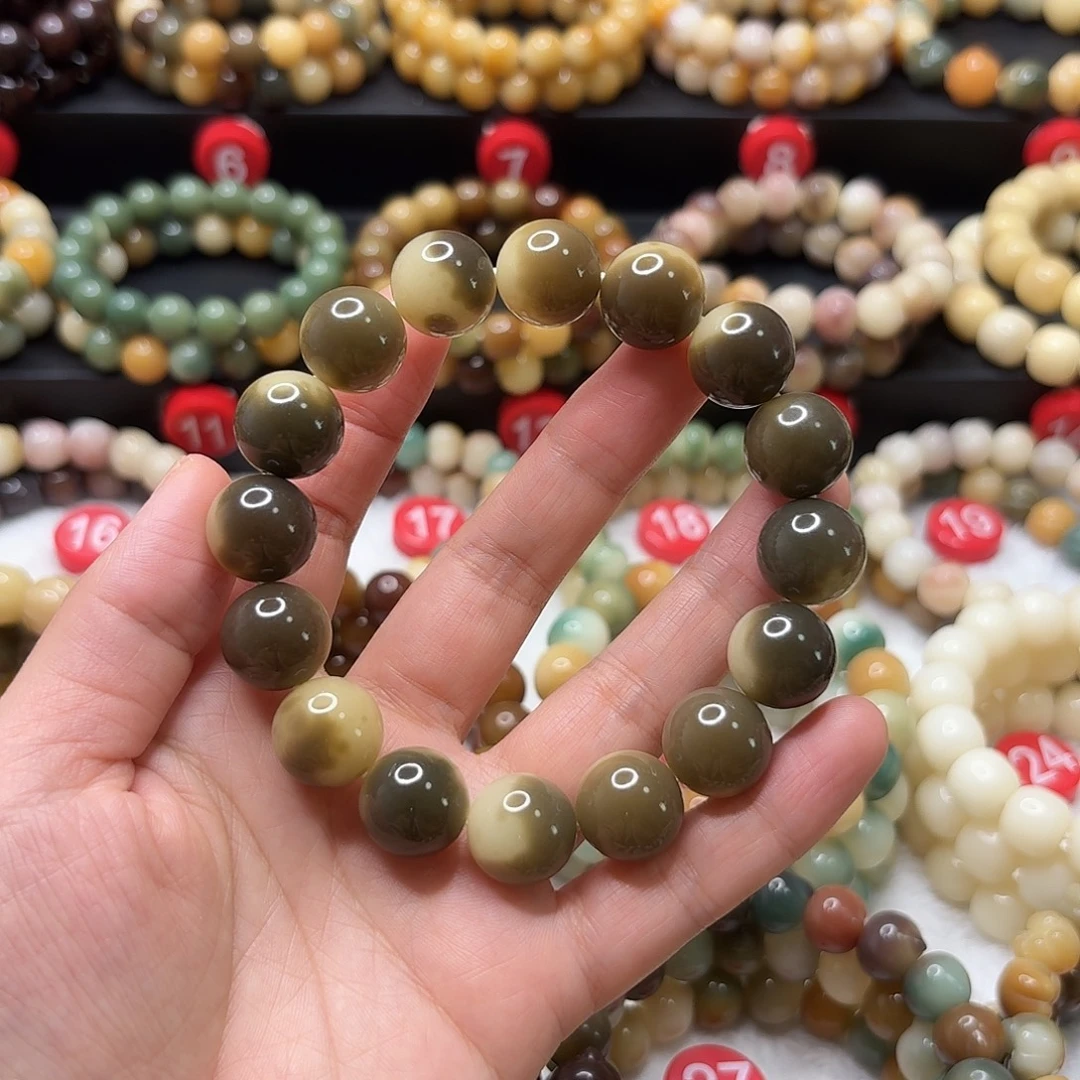 手串菩提根/象牙果正圆珠 已加备用珠