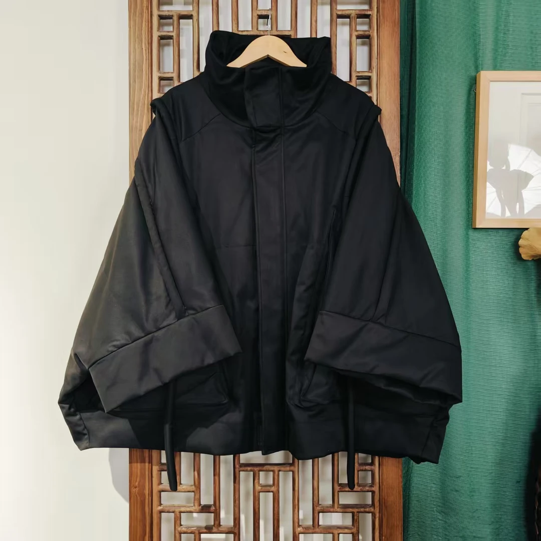 棉（LS791）凤徕兮私人定制黑色素版设计款拉链棉服