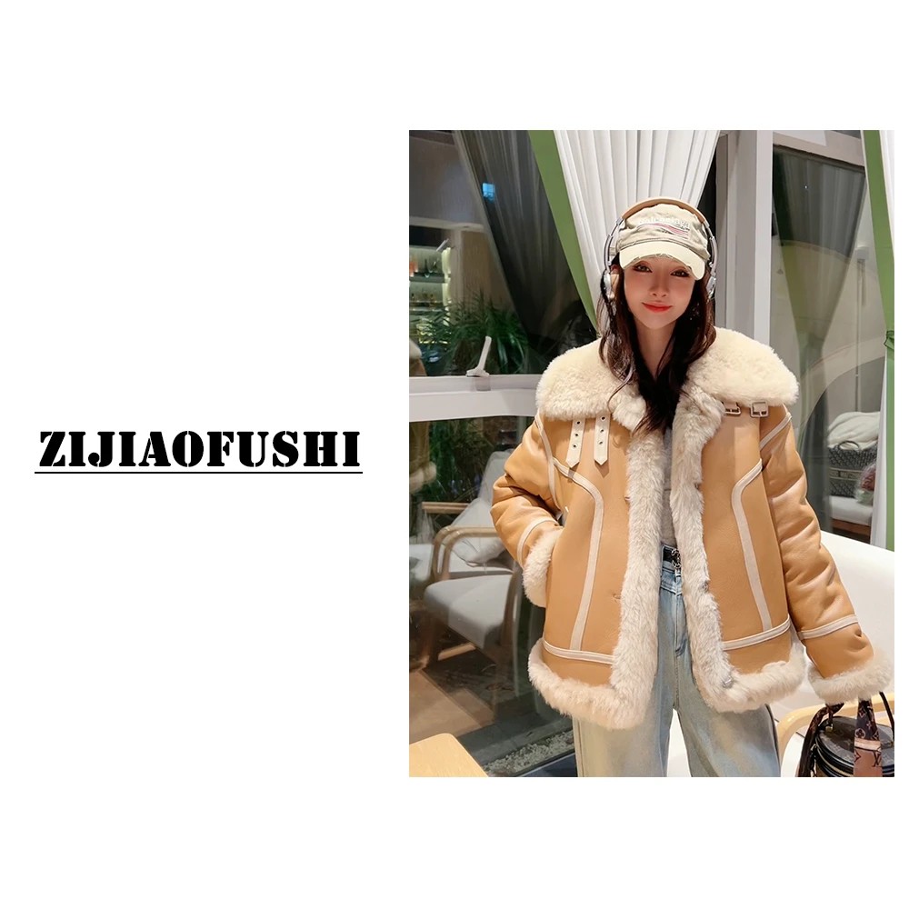 两面穿整皮芭莎 时尚皮毛一体外套 YNK-ZF31430  3