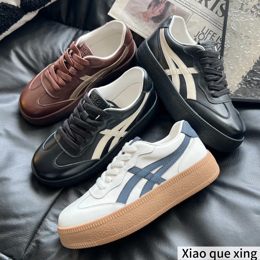 【女款厚底牛皮德迅鞋】秋冬新款时尚百搭真皮女鞋休闲鞋舒适鞋子