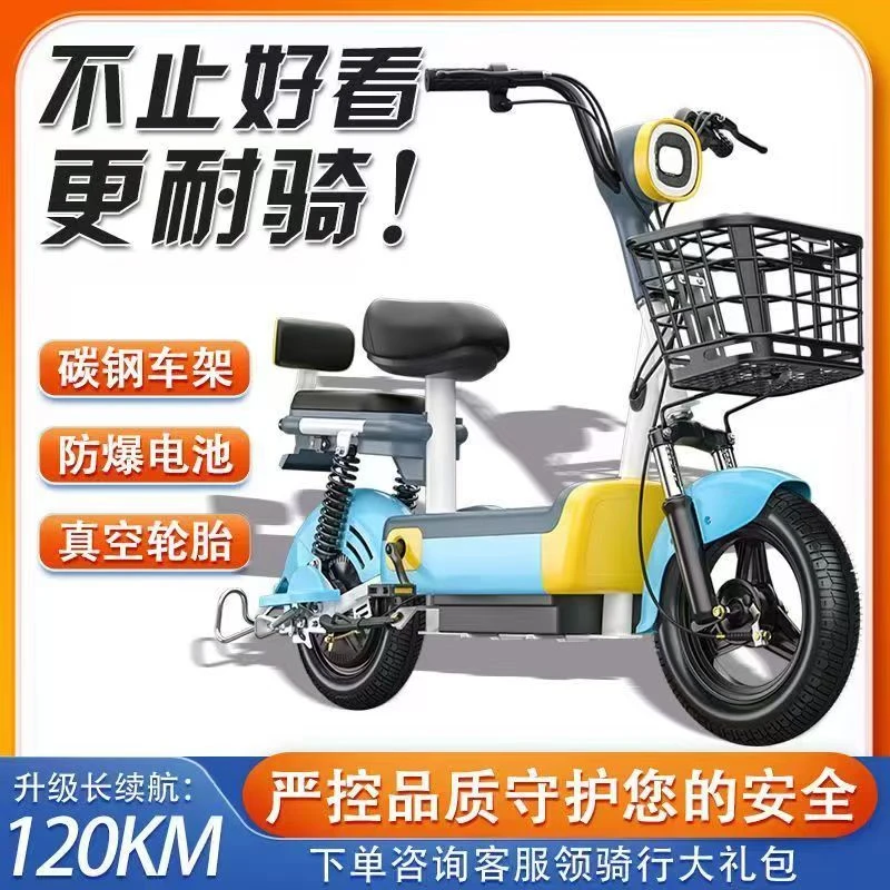 新国标长续航电动车双人两轮电动自行车48V成人男女通用代步车