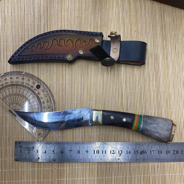 蒙艺精品纯手工制作契丹风格弯刃手把肉小刀锋利