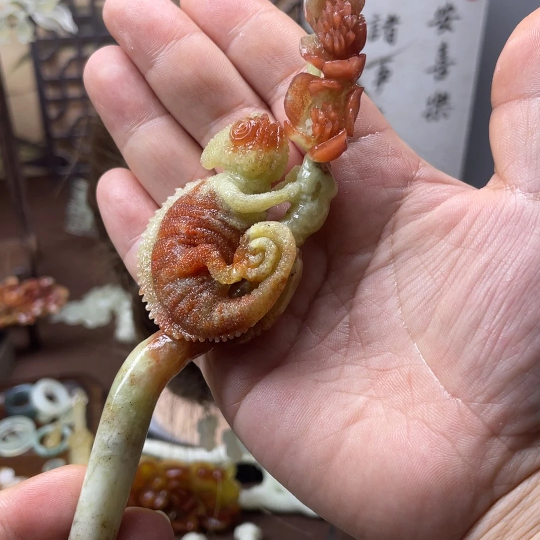 岫玉发饰未镶嵌金*飞