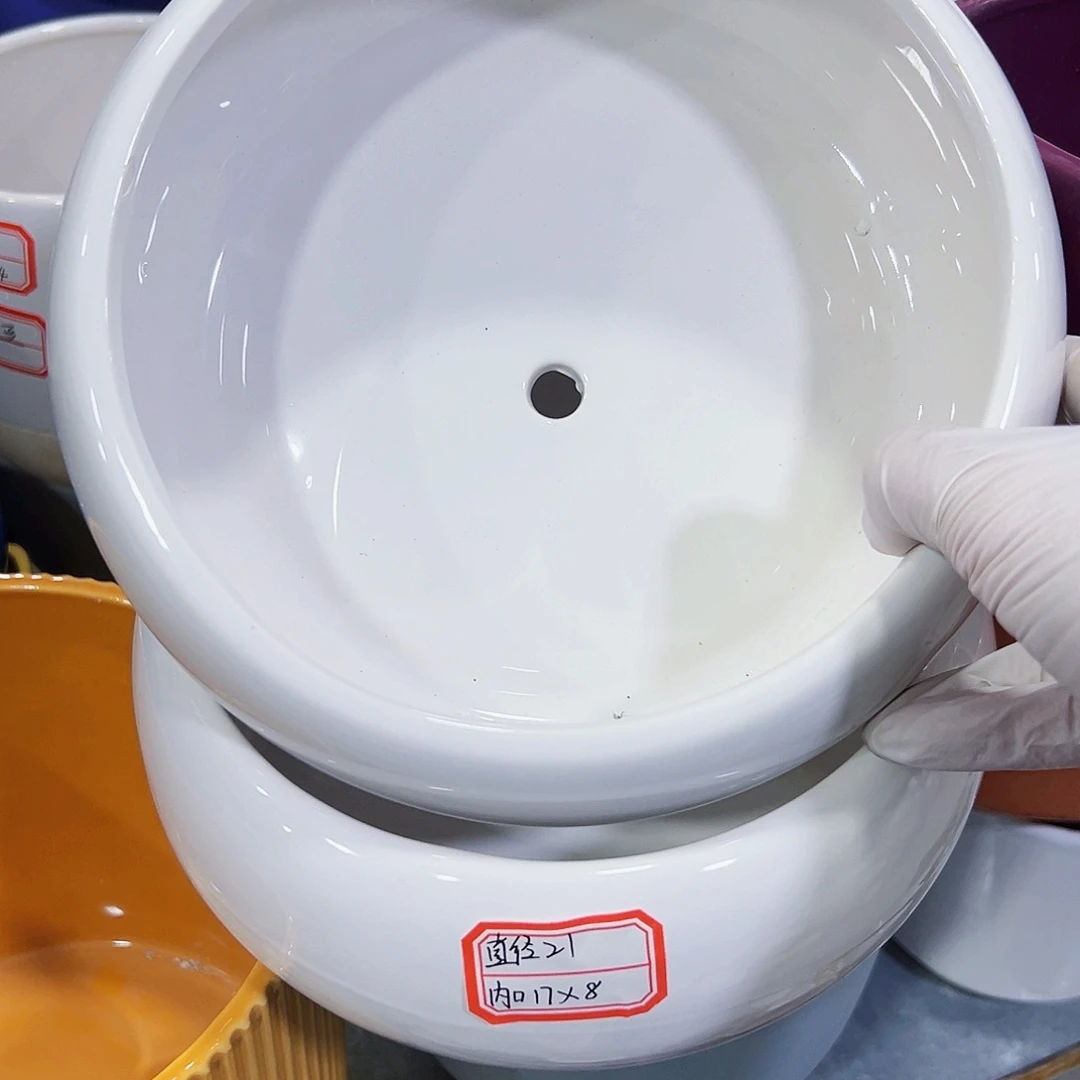 有孔外贸尾单陶瓷花盆凑单10米包邮