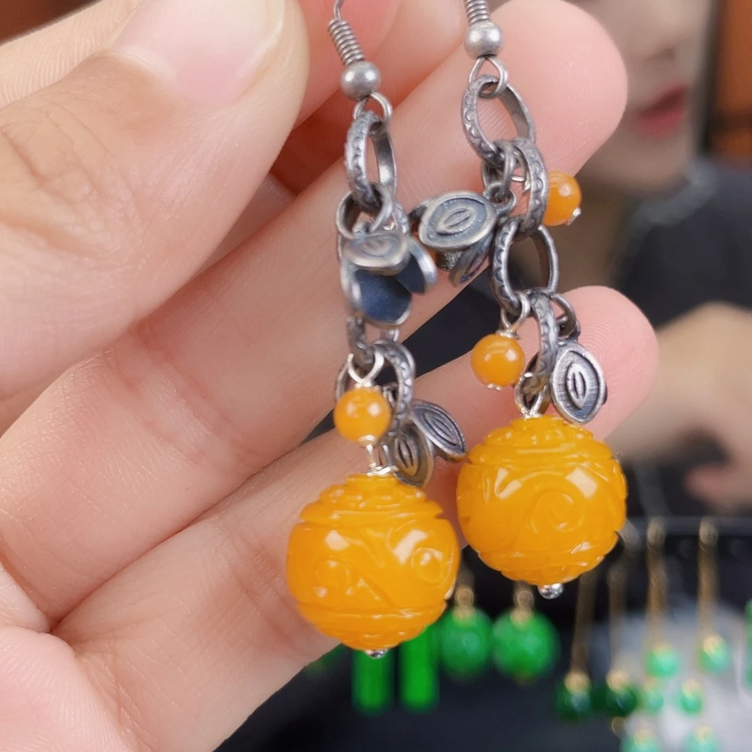 翡翠未镶嵌耳饰饰品