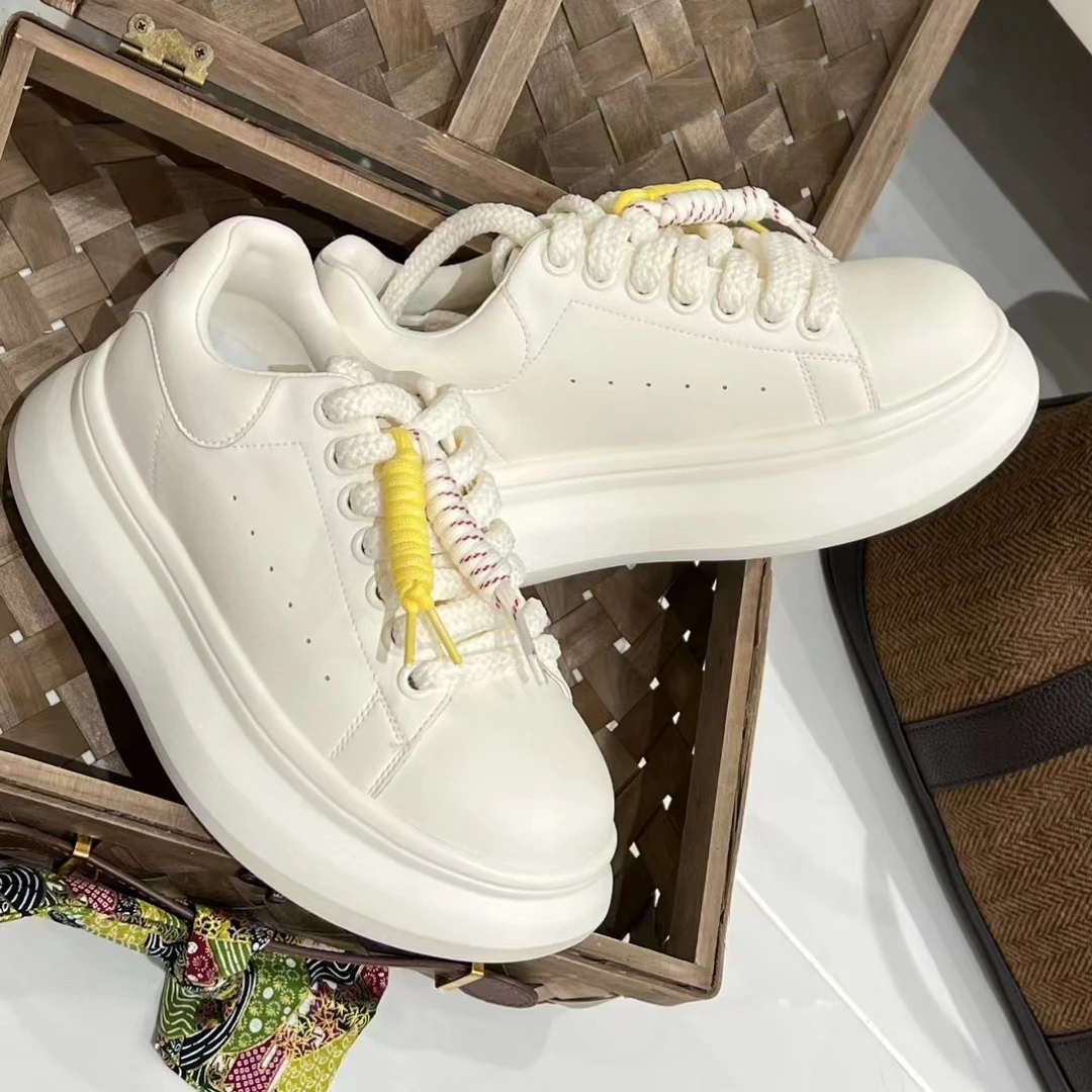 (推荐自己必入款)YMQ逸美琦女款早秋新款升级款厚底增高小白鞋