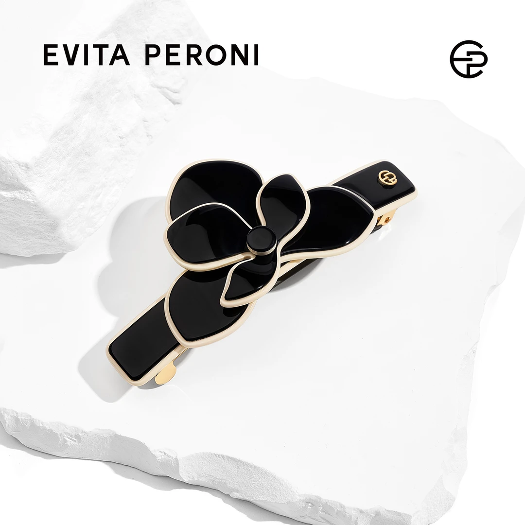Evita Peroni/依慧达经典赫本风横夹高级感一字夹盘发弹簧夹ZB
